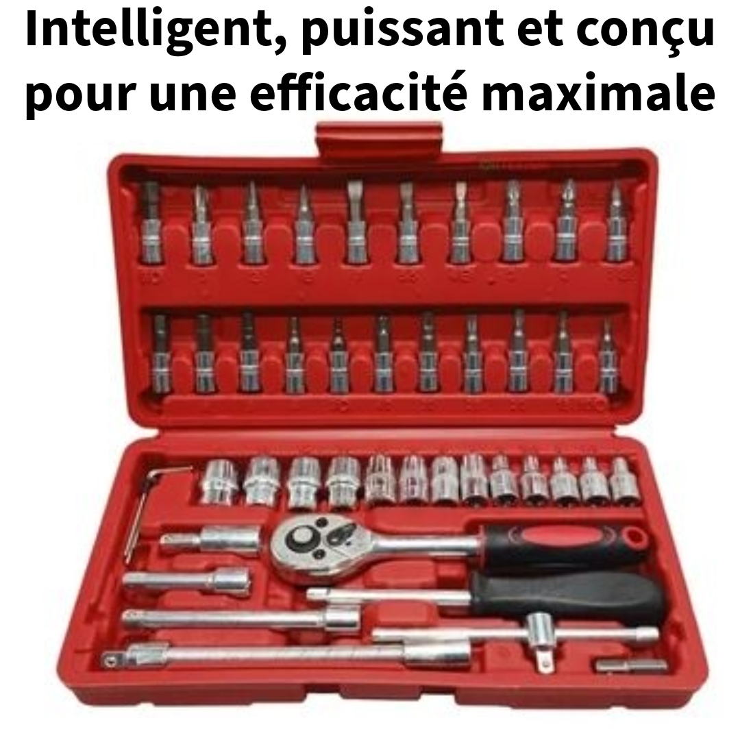Ensemble de clés à cliquet professionnel 46 pièces