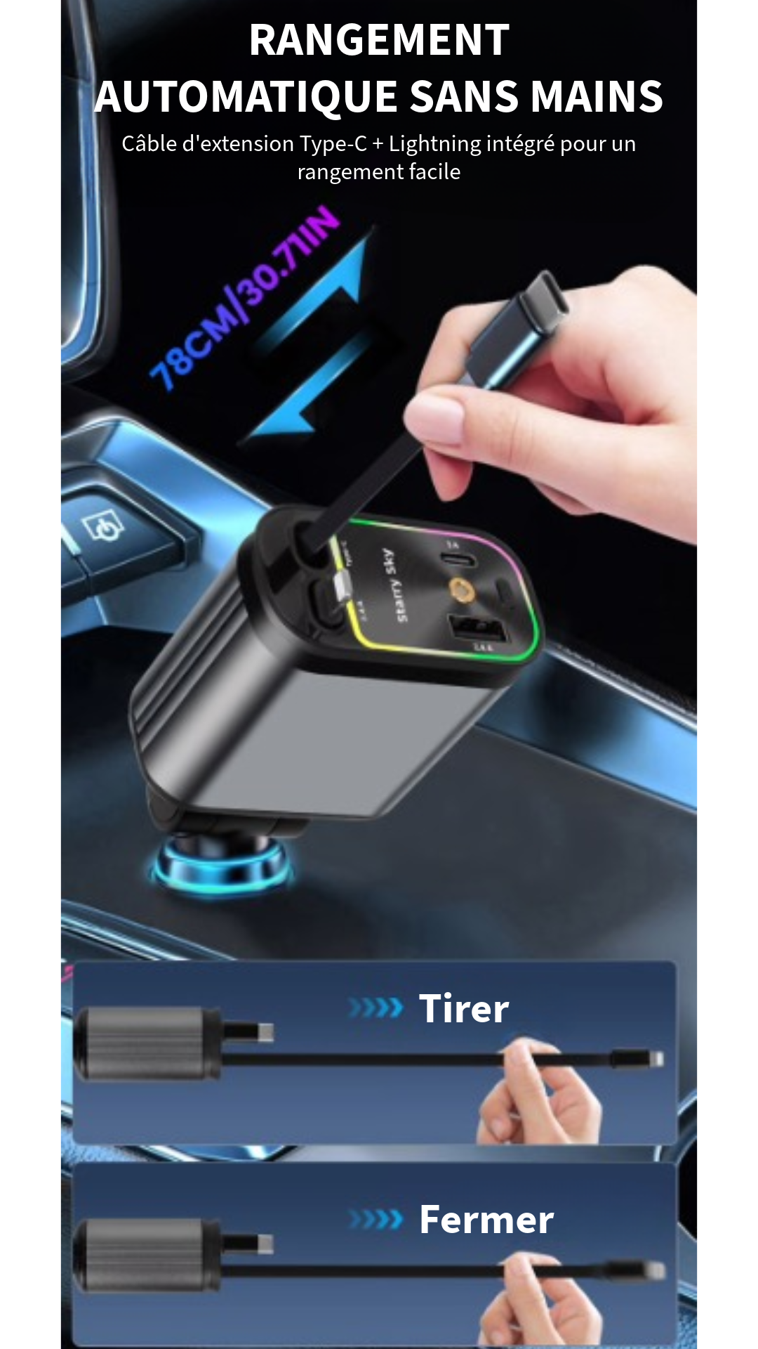4-en-1 Chargeur de Voiture