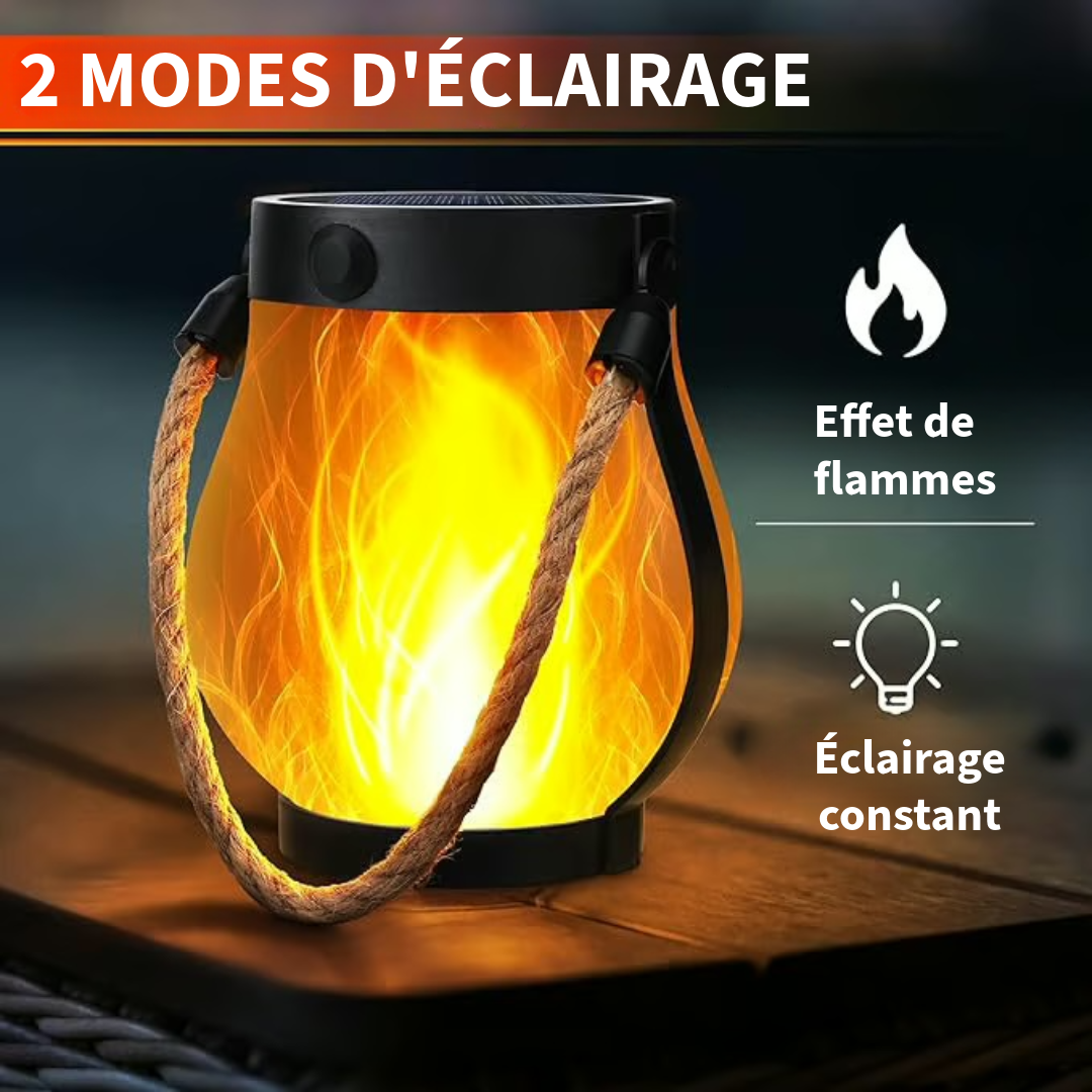 dansant les flammes lanterne solaire