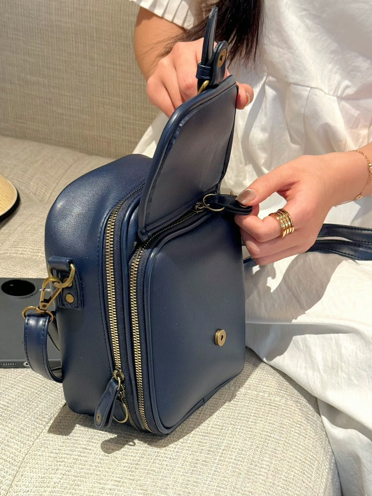 Sac en cuir multifonction