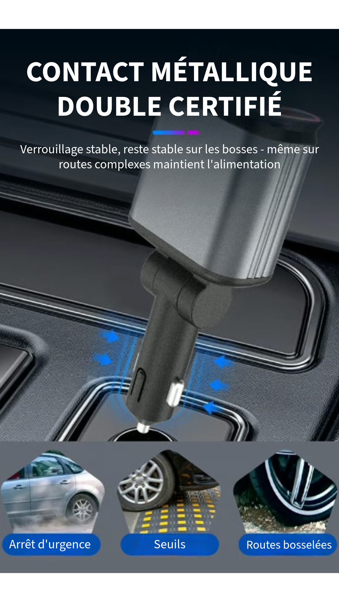 4-en-1 Chargeur de Voiture