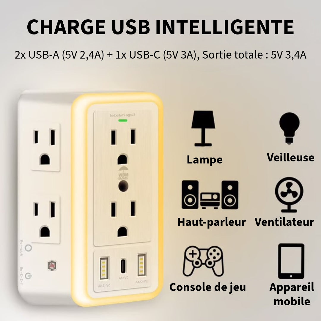 Multiprise avec Protection Contre les Surtensions