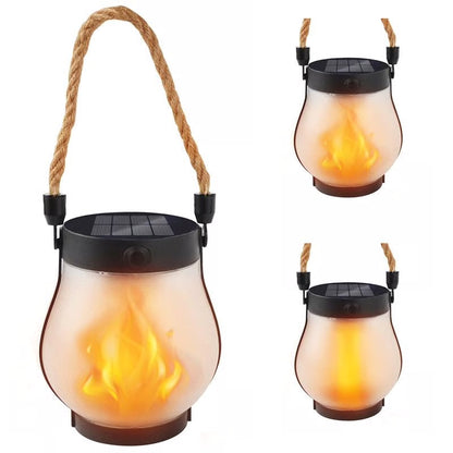 dansant les flammes lanterne solaire