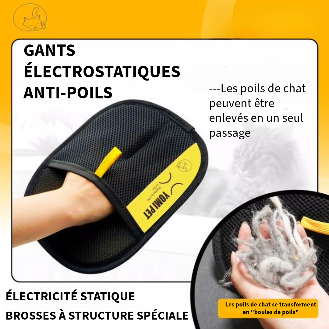 Gant antistatique pour enlever les poils