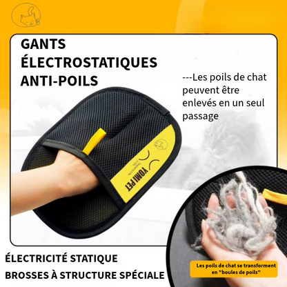 Gant antistatique pour enlever les poils