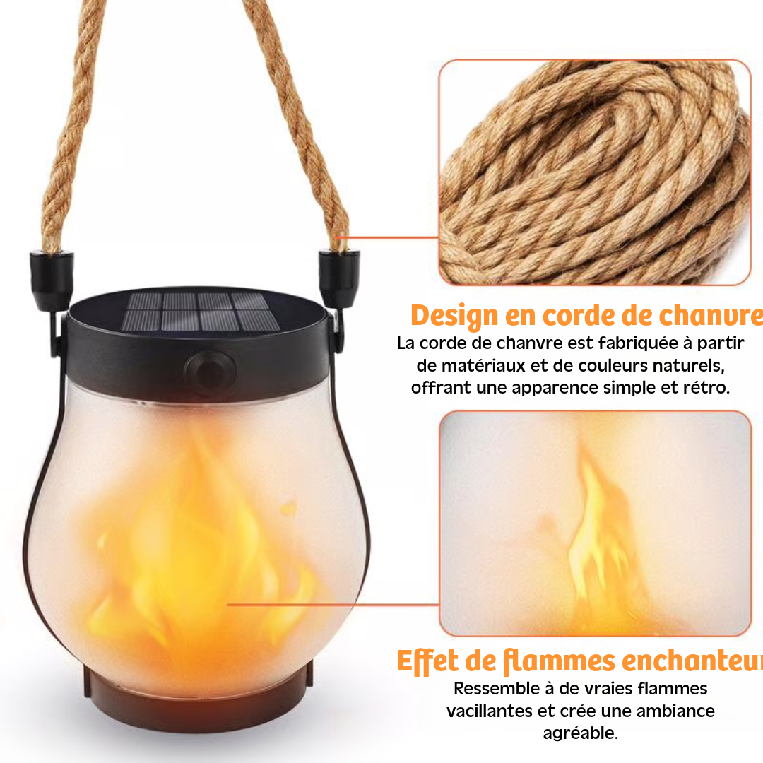 dansant les flammes lanterne solaire
