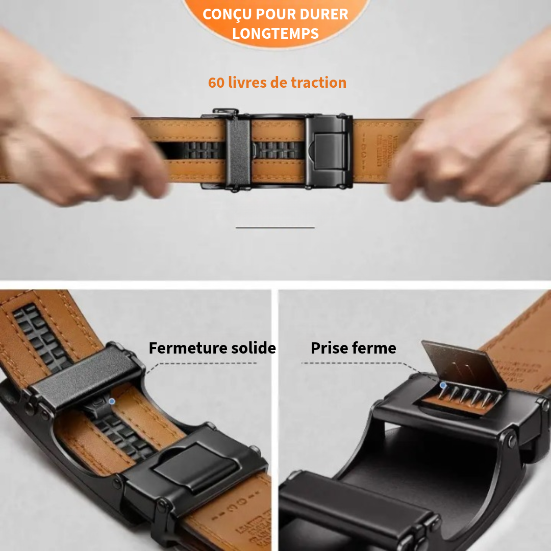 Ceinture à cliquet en cuir de luxe