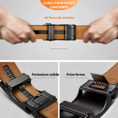 Ceinture à cliquet en cuir de luxe