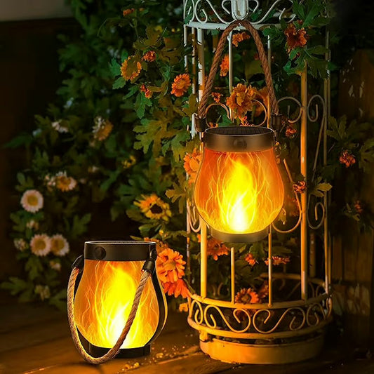 dansant les flammes lanterne solaire