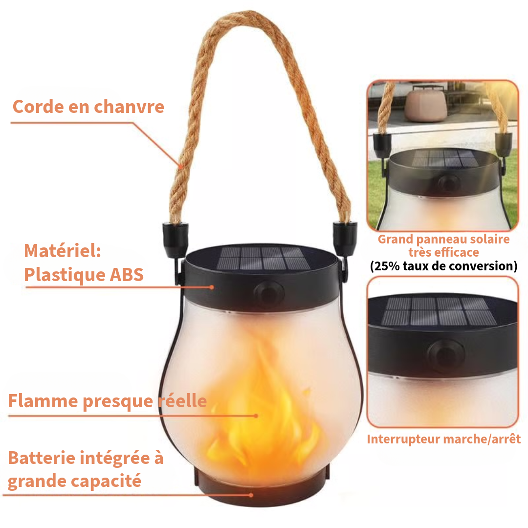 dansant les flammes lanterne solaire