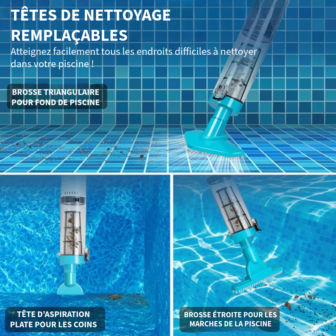 Aspirateur de piscine sans fil 3-en-1
