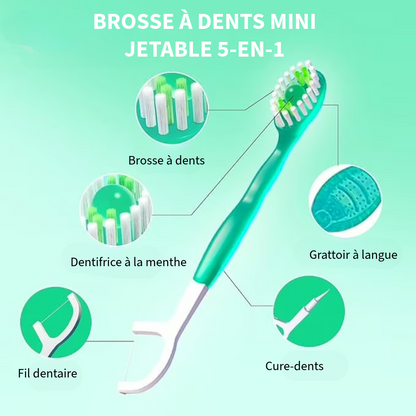 Brosse à dents mini 5-en-1