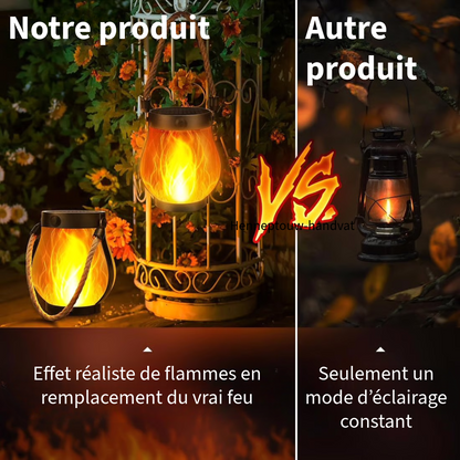 dansant les flammes lanterne solaire