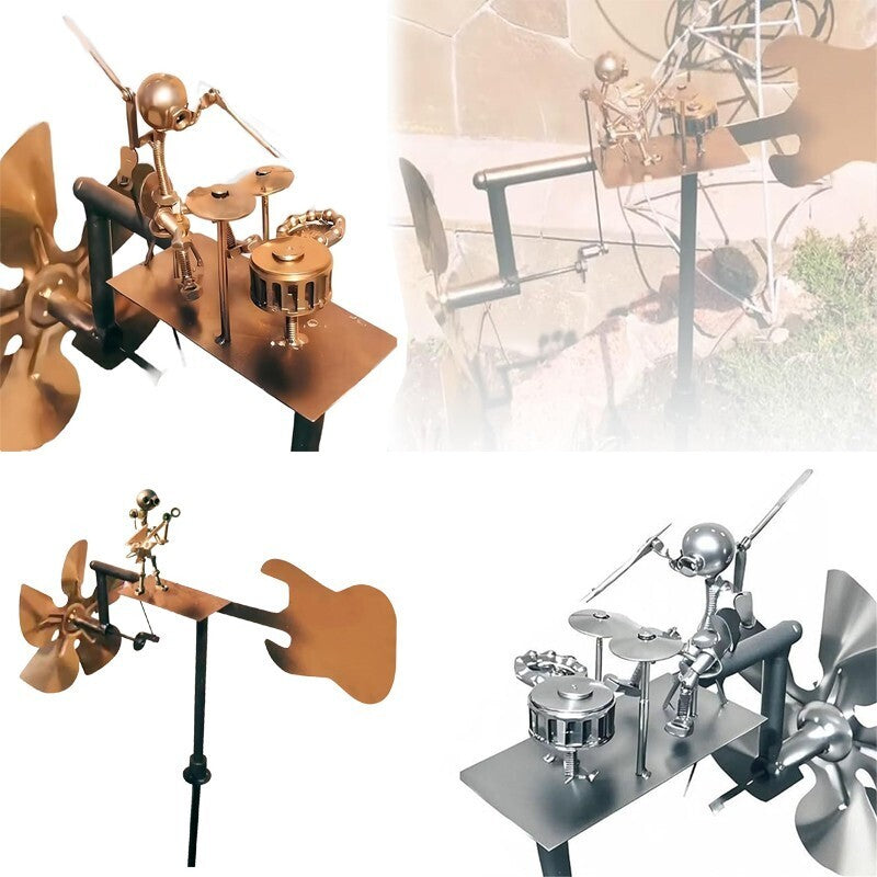 Éolienne Musicien en Métal Faite Main