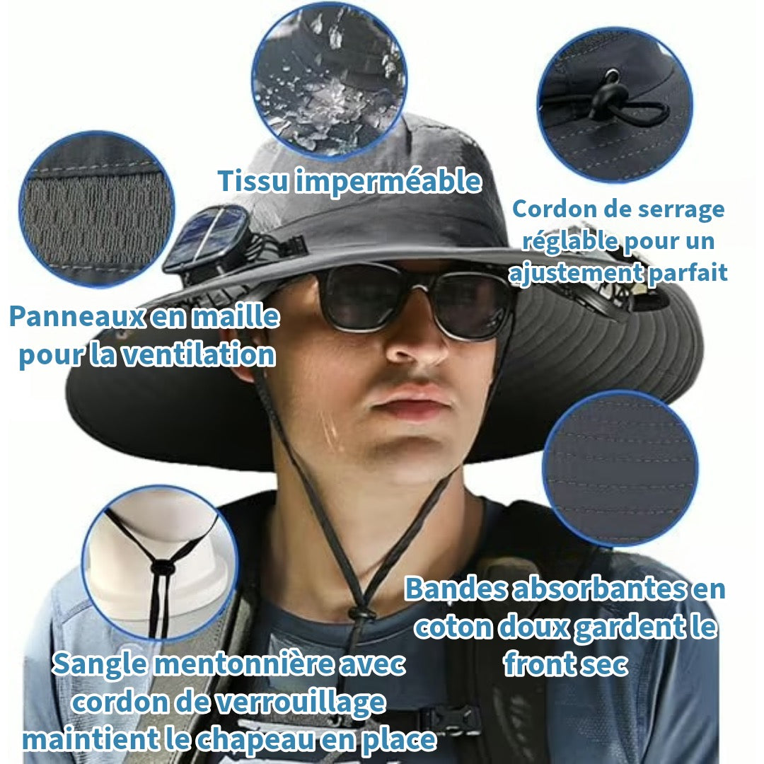 Chapeau de soleil ultra-léger avec ventilateur