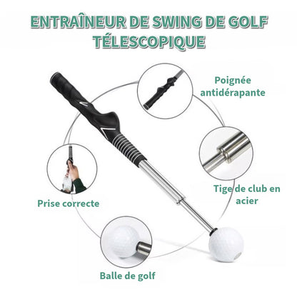 Club télescopique, aide d’entraînement au golf extensible