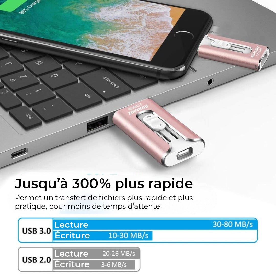 Clé USB Professionnelle avec adaptateur USB-C