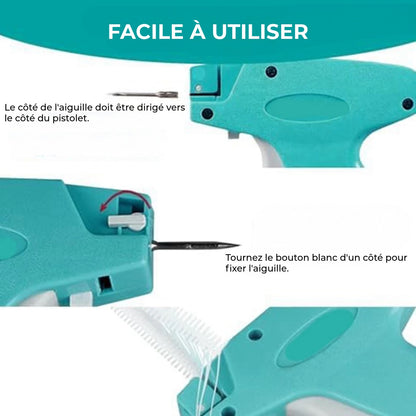 Kit de Pistolet à Micro-Couture | Fixation rapide et facile sans aiguille ni fil