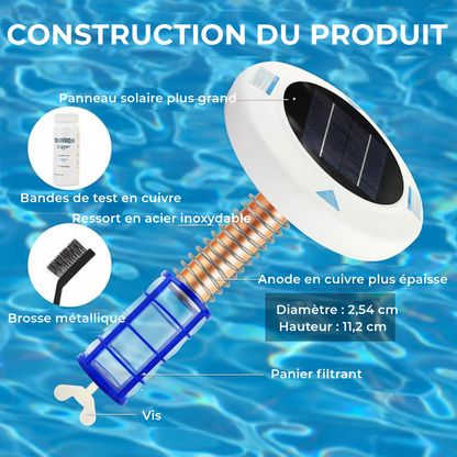 Ioniseur de piscine à énergie solaire